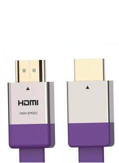 اشتري كابل HDMI مسطح عالي السرعة 2 متر، يدعم 3D حتى 4K، واجهة الوسائط المتعددة، للتلفزيون والكمبيوتر الشخصي والكمبيوتر المحمول وجهاز العرض - أرجواني في مصر