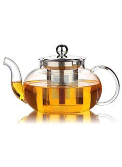Buy Delisoga Good Glass Teapot with Stainless Steel Infuser & Lid, Borosilicate Glass Tea Pots Stovetop Safe, Blooming & Loose Leaf Teapots, 27 Ounce / 1000 Liter/ 1 Liter in UAE