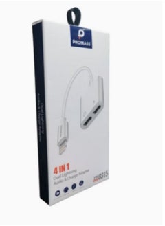 Buy 4-In-1 Multifunctional Charging Cable And Headphone For IPhone, White Color in Saudi Arabia