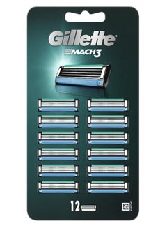 Buy Gillette Mach 3 Blades 12's pack in UAE