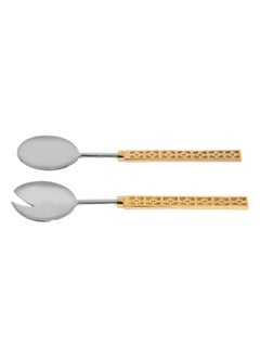 Buy Nero Salad Server Set, Silver & Gold - Set of 2 in UAE