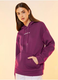 Buy Sunshine Embroidery Text Oversized Hoodie in Saudi Arabia