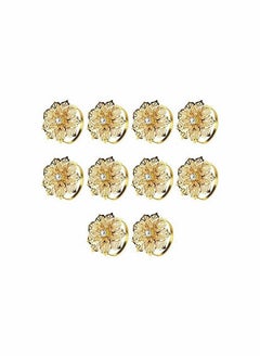 Buy Metal Flower Napkin Rings - Set of 10, Elegant Gold Napkin Holders for Dining Table Décor in UAE