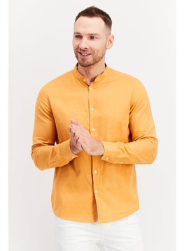 اشتري Men Regular Fit Solid Long Sleeve Casual Shirt, Orange في الامارات