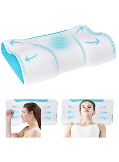 Buy Memory Foam Bed Pillow, Adjustable Ergonomic Cervical Sleeping Neck Pillow, Neck Support Pillow for Shoulder and Neck Pain Relief, Orthopedic Pillow for Side Sleeping with Washable Cover in UAE