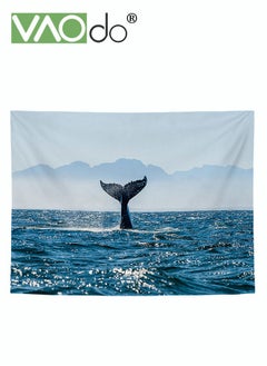 Buy Sea Whale Tail Tapestry Short Plush Simple Home Decoration Wall Hanging Natural Scenery Live Broadcast Photo Background Free Installation Package 150 * 130CM in Saudi Arabia