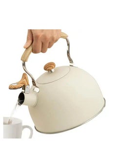 Buy Stainless steel whistle tea pot with wooden handle - 2.5 litres in Egypt