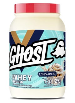 Buy GHOST Whey Protein Powder, Cinnabon - 2LB Tub, 25G of Protein - Cinnamon Roll Flavored Isolate, Concentrate & Hydrolyzed Whey Protein Blend - Post Workout Shakes - Soy & Gluten Free in UAE