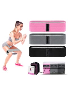 Buy 3-Piece Sports Exercise Resistance Loop Bands Set Elastic Booty Band Set for Yoga Home Gym Training in UAE
