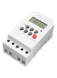 اشتري AC 220V Electronic Digital Timer Programmable Timer Switch Relay Control Timer Control Time Relay Controller for Street Lamp/Neon Lamp/Advertising Sign Lamp/Production Device(White) في السعودية