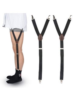 اشتري Men Shirt Stays for Tucking Adjustable Elastic Garters  Straps Sock Non slip Clamps Suspenders Holder Clips في السعودية