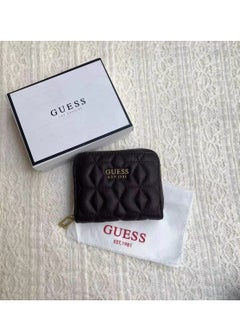 Buy Guess Elenia Quilted Design Mini Wallet Chocolate in UAE