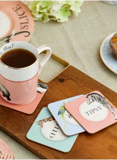 Buy 4 Pcs Text Coaster Set in UAE