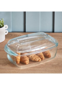 Buy Taliona Glass Rectangle Casserole With Lid 4.5 L in UAE