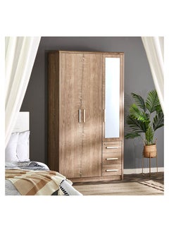 Buy Curvy 3-Door Wardrobe With Mirror 115.6x214.7x55.8 cm in Saudi Arabia