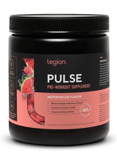 اشتري Pulse Pre Workout Drink Boosts Strength, Endurance & Focus, with 8g of Citrulline Malate, 3.6 g of Beta-Alanine, 20 Servings 472 g(1.04 Lbs)- Watermelon Flavor في الامارات