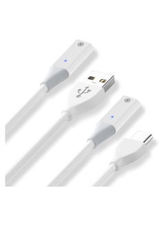 اشتري محول شحن كابل متوافق مع أبل pencil الجيل الأول ، USB - C ذكر رئيس الجيل الأول pencil كابل شحن ، USB - A شاحن موصل لباد القلم الجيل الأول - 2 حزمة ، 1 م في السعودية