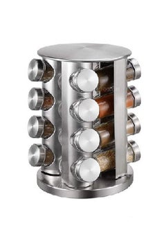 Buy 16-Pieces Bottle Holder Organizer Spice Rack Rotary (With Label And Marker) in UAE