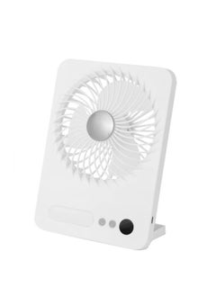 Buy Portable Desk Mini Fan 3 Speeds With LED Lights USB Rechargeable in Egypt