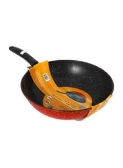 Buy Non-Stick Granite Wok Without Cover Black/Red 34.0cm in Saudi Arabia