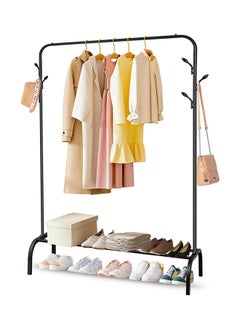 اشتري Clothes and Shoe Rack With Tree Shaped Holding Hooks Black 110x43x158cm في الامارات