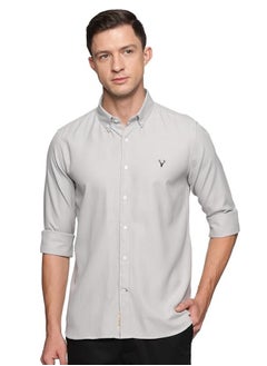 Buy U.S. ELK Men's Button Down Shirt | Casual Slim Fit, Long Sleeve Oxford Shirts For Men | Smart Fit Cuff - Ash grey in UAE