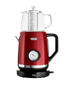 Buy Feller Germany, Retro Style 1.7L 2-in-1 Stainless Steel Tea Maker+Kettle, 2200W, 85/95/100°C Adjustable Touch-Sensitive Temp Setting,LED Display, TS290, (Red) in UAE