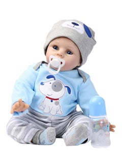 Buy Reborn Toddler Baby Doll With Blue Dog in Saudi Arabia