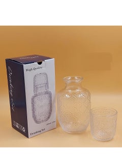 Buy Water And Juice Glass Jug With Glass Cup in Saudi Arabia