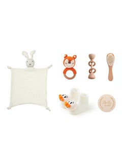 Buy Baby Gift Set for Newborn, Baby Shower Gifts for Boys & Girls - 6 PCS Newborn Baby Essentials Baby Bath Set with Baby Blanket Baby Rattle - New Born Baby Girls Gift & Baby Boy Gifts in Saudi Arabia