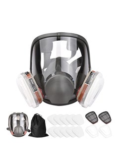 اشتري Reusable Full Face Respirator Full Face Cover 16 in 1 Gas Cover Organic Vapor Respirator Wide Field of View for Painting Machine Polishing Welding and Other Work Protection في السعودية