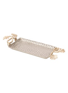 اشتري Botanic Leaf Small Tray, Nickel & Gold – 45x5 cm في الامارات