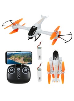 اشتري SYMA Z5 Drone Helicopter Remote Control Drone with 480P Fpv Camera Altitude Hold Remote and App Control Foldable Helicopter Drone, 500mAh 2 Batteries Included Gray and Orange في الامارات