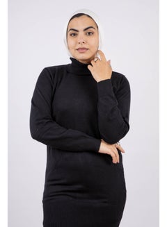 Buy Long Modest Basic Fit Pullover | Free Size | Black in Egypt