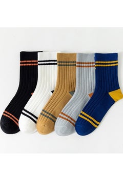 Buy Men Absorb Sweat and Deodorize Socks 5 Pairs High Quality Socks One Size Fits All in UAE