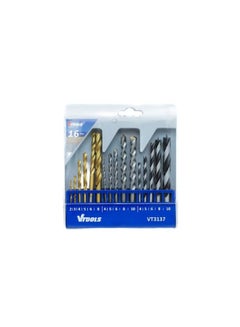 Buy 16Pcs Drill Bits Set, With HSS and HCS Bits, Heat Resistance, 135 Degree Spilt Point in UAE