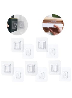 Buy 5 Pairs Double-Sided Adhesive Wall Hooks Wall-Sticking Hooks Without Punching and Nails, Waterproof and Oil-Proof for Bathroom and Kitchen, Self-Adhesive Hooks. in UAE