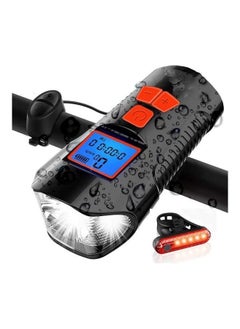 Buy Bike Light Bicycle Light Set With Horn And Speedometer USB Rechargeable LED Bike Headlight in Saudi Arabia