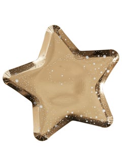 اشتري EID Paper Plates - Star Shaped - Gold في الامارات