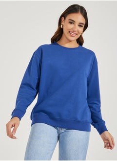 Buy Solid Regular Fit Sweatshirt in Saudi Arabia