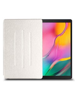 Buy Folio Flip Trifold Leather Stand Case Cover For Samsung Galaxy Tab A 10.5inch T510 And T515  Pearl White in Saudi Arabia