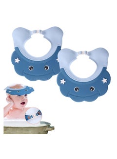 Buy 2 Pack Baby Shower Cap for Kids Hair Washing Shield Adjustable Silicone Guard Baby Bath Shield Visor Soft Shampoo Cap Head Protector for Infants Over 6 Months in UAE