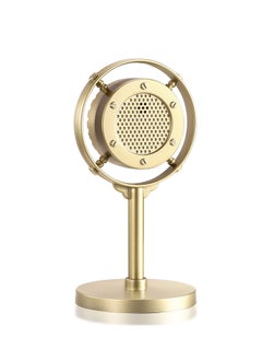 Buy Retro Condenser Microphone Props, Fake Plastic Classic Microphone Model for Art Object Collectable Hobby Lovers, Vintage Prop Mic for Home Decoration, Gold in UAE