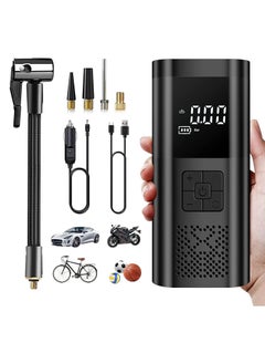 اشتري Tire Inflator Portable Air Compressor, Max 150 PSI Electric Air Pump with Auto-Stop Design, Smart Air Pump with 6000mAh Battery and LED Light, Cordless Tire Pump for Car Bike Motorcycle Balls في الامارات