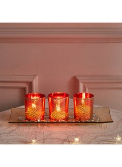 اشتري Dexi 5-Piece Glass Candle Holder Set 6.7 x 10.8 x 6.7 cm في السعودية