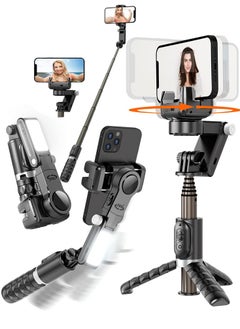 Buy Selfie Stick Gimbal Stabilizer for Smartphone, 2-Axis Auto Face Tracking Selfie Stick with Tripod,360°Rotation with Remote for Android and iPhone,Ideal for Vlogging, YouTube, TikTok Video Recording in Saudi Arabia