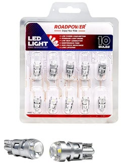 Buy T10 LED Bulb, 6000K Extremely Bright Cool White Color, Universal Fit Used for Car Interior, Dome Light, License Plate Light, Parking Light, RP-DIM10-H3, (Pack of 10 Pcs) in UAE