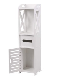 Buy LINGWEI Bathroom Storage Corner Floor Cabinet White in UAE