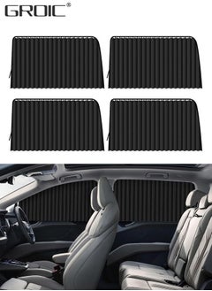 اشتري 4Pcs Magnetic Car Window Shades,Foldable Magnetic Car Side Window Sun Shade,Car Curtain Pleated Silky UV Protection Privacy Auto Accessories في السعودية