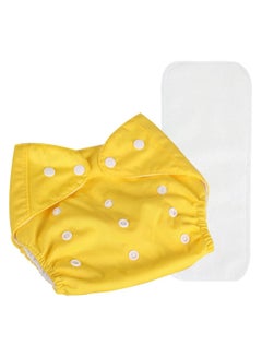 Buy hanso Baby Cloth Diapers One Size Adjustable Washable Reusable Pocket Diapers for Baby Girls and Boys Packs, Age 0 to 3 Years, with 1 Microfiber Inserts (Yellow) in Egypt